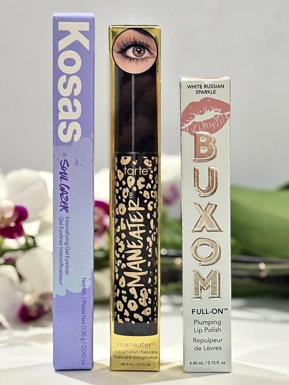Kosas Tarte Buxom Makeup Bundle Eyeliner Mascara Lip Gloss NEW $78 Value